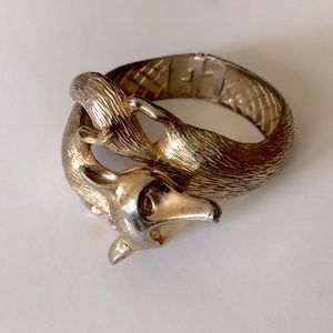 Gold fox metal bracelet